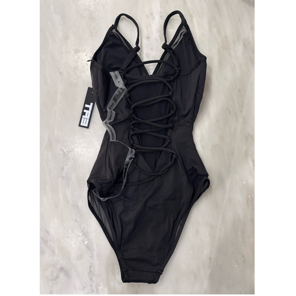 TA3 Black Meshy Snatched Swimsuit Sculpting Shapewear - Picture 4 of 7